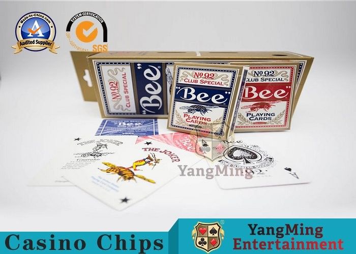 Первоначальные американские игральные карты казино пчелы клуба 92 покера с УЛЬТРАФИОЛЕТОВОЙ черной гильзовой бумагой
