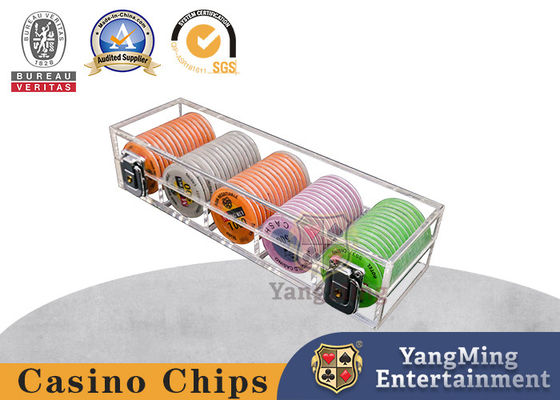 Купить Настраиваемый полностью прозрачный акриловый 50 мм Chip Box настраиваемый блокируемый дизайн коробки для игры в покер Производство в сети