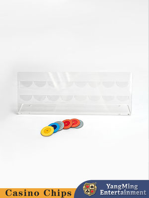 Купить 16Pcs Clay Poker Chip Display Rack Азартные игры Рулетка Столовая игра Акриловый чип Хранилище Rack Производство в сети