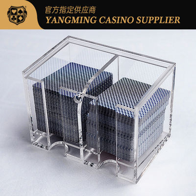 Купить Best Quality Cheap Acrylic 2 Compartment 8 Deck Discard Box Bacardi Discard Holder Casino Poker Discard Holder Производство в сети