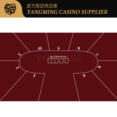 Купить Custom Texas Hold'em Poker Table Mat – 9 Player Casino Game Layout Производство в сети
