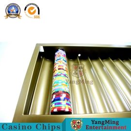 Купить один держатель обломоков глины подноса 300-500Pcs 14g обломока казино азартных игр металла золота слоя роскошный Производство в сети