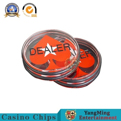 Double Sided Carved Markers Bottom Clear Acrylic Custom Texas Hold'Em Poker Table Dealer Button