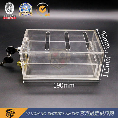 Baccarat Acrylic Waste Card Box Fully Transparent With Lock 8 Pairs Of Poker Card Cutting Box