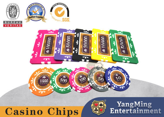 ABS Iron Core Clay Texas Hold'em Чип набор для восьми корон Казино настраиваемые наклейки