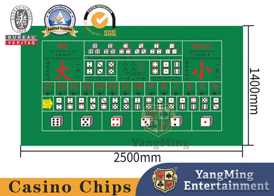 Macau Sic Bo Manual Casino Table Layout , Custom Poker Cloth